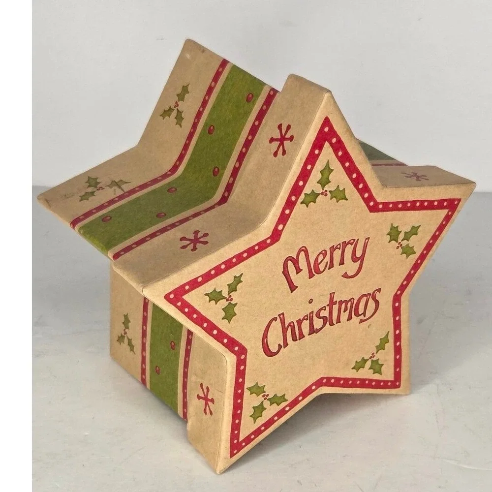 Primitive Star Shaped‎ Merry Christmas Decorative Gift Box